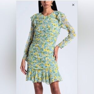 Like new! Veronica Beard Ruched Midi Dress. Size 6.